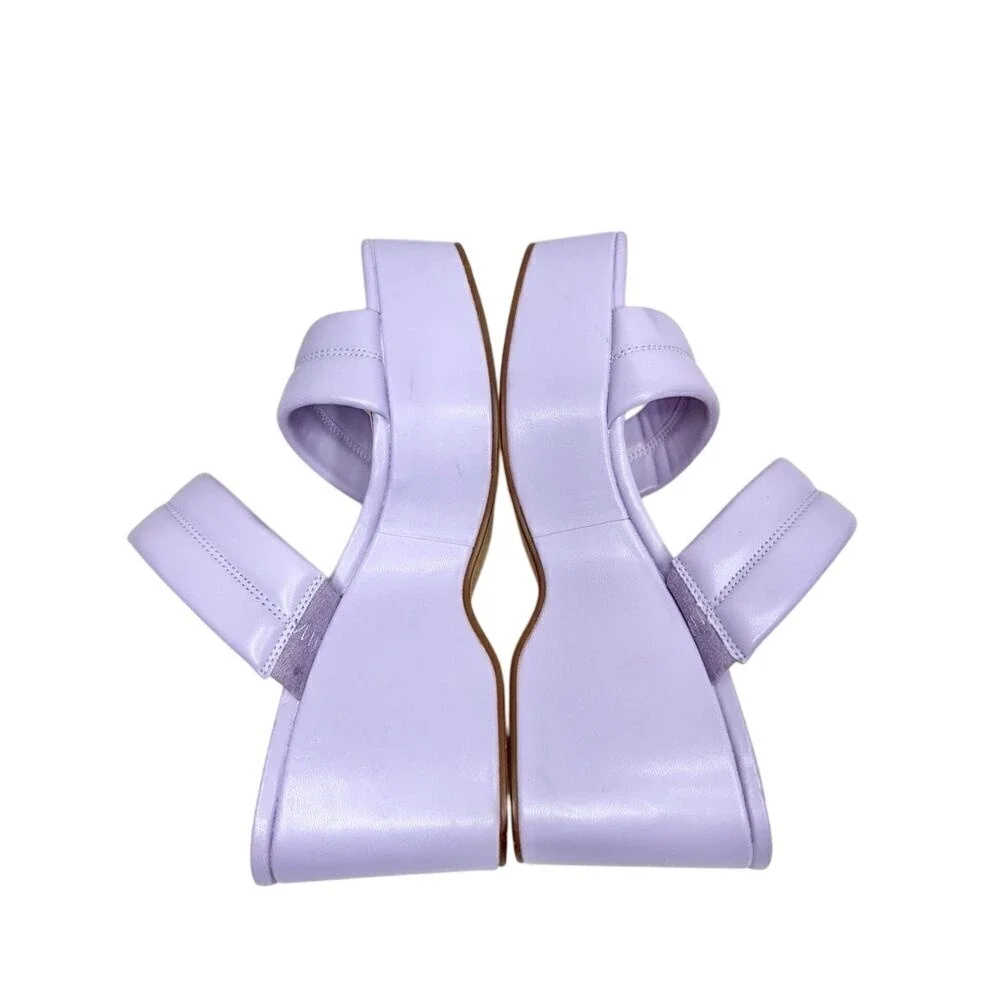 BP Raquelle‎ Purple Puffy Two Strap Platform Wedge Sandals Size 8M Lavender